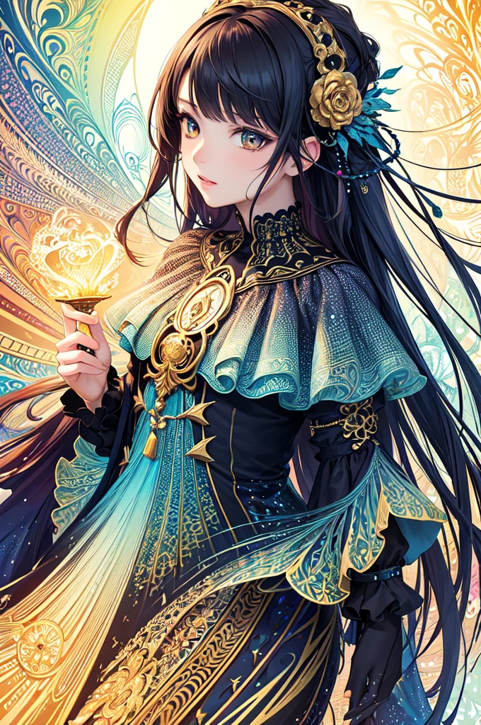 (masterpiece, top quality, best quality, official art, beautiful and aesthetic:1.2), (1girl), extreme detailed,(fractal art:1.3),colorful,highest detailed