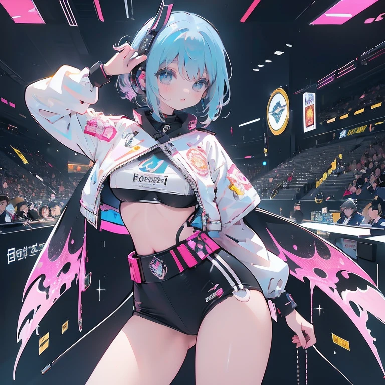 <lora:iono_outfit-10:1> iono_outfit, oversized clothing, jacket, yellow jacket, wide sleeves, sleeves past wrists, black shorts, grey pantyhose, boots, single leg pantyhose, thigh strap,, absurdres, ultra detailed, masterpiece, best quality, aesthetic, detailed,, solo, 1girl, red hair, orange eyes, amber eyes, swept bangs, parted bangs, <lora:LowTwintailsHelper:1> low twintails,
short hair, medium hair, small breasts, <lora:Tsurime3:1>, (tsurime:1.2),