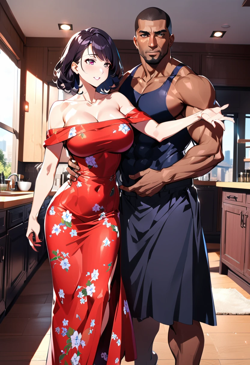 (****ung man), (1 asian Mom), (Duet), A mom seduces a young blackman，（strong and naked black man，short pantuscle body，bodybuilder），（a young mom with big breasts，narrow waist，bare shoulders，(long skirt dressed, floral print, naked）, European 40 year old milfs and th****ung black man r, best quality:1.4), (Ultra-high resolution:1.2), (8K, RAW photos:1.2), Laurena Lexis, (1 Mom, 1 son), Moms showing off their curves, bend down, Wearing sexy clothes and shorts, and their young son, Clear eyes, A mother and her young son, ((French Kiss))