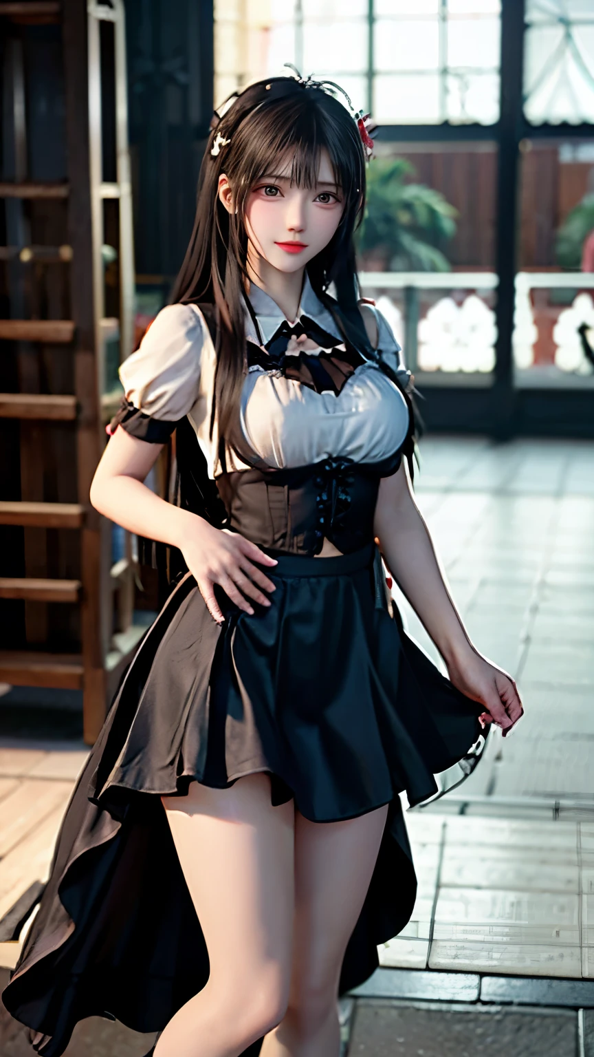 (Very delicate and beautiful:1.2)super model,,Beautiful breasts,voluptuous,【bike shorts】,,【3girls】,,Highest quality, High resolution, 8k,Kick in a hurry,Maid clothes,mini skirt.Three Girls.High Kick