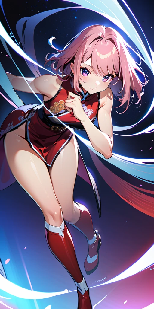 ((Highest quality、masterpiece、Anime Style、Highest quality、High resolution、8k、detailed、ultra-detailed:1.3))、Long legs、Sharp focus:1.2, Beautiful woman with perfect figure:1.4、(smile:1.2), double eyelid、30-year-old woman、Sexy pose、((((Shut your mouth.、One Woman、Chinese clothing:1.5)))),The background is another world