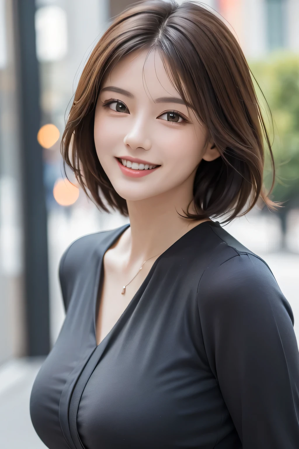 Tabletop, highest quality, figure, Super detailed, Fine details, High resolution, 8k wallpaper, Perfect dynamic composition, Beautiful fine details, women summer,Short Bob Hair,Small breasts and natural lips, Bold sexy pose,smile,Harajuku、20-year-old girl、cute、Take a look at the sexy shots of the lens