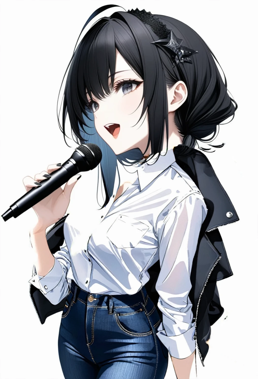 White dress shirt and jeans
