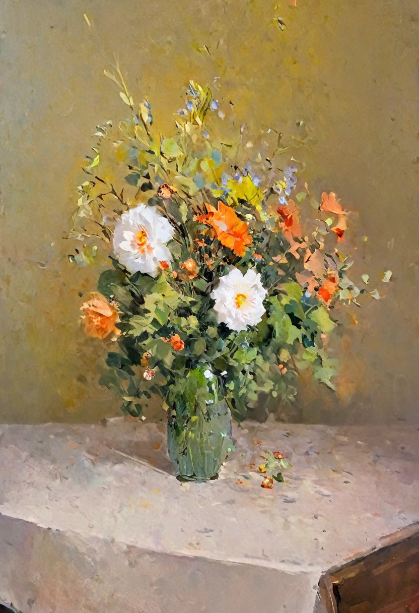 Vase with flowers on the table