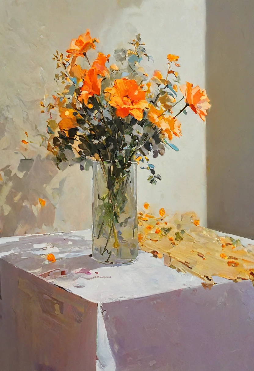 Vase with flowers on the table