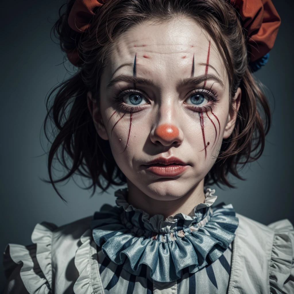 Realistic and scary clown