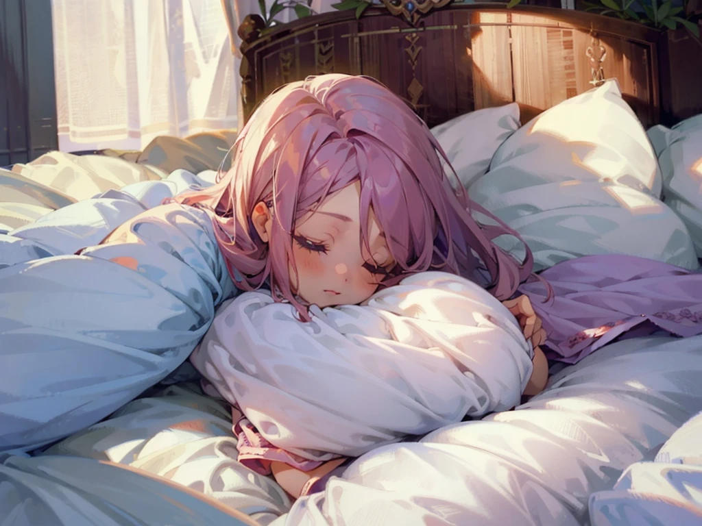 1 girl, woman, high quality, sleeping, lie down in bed