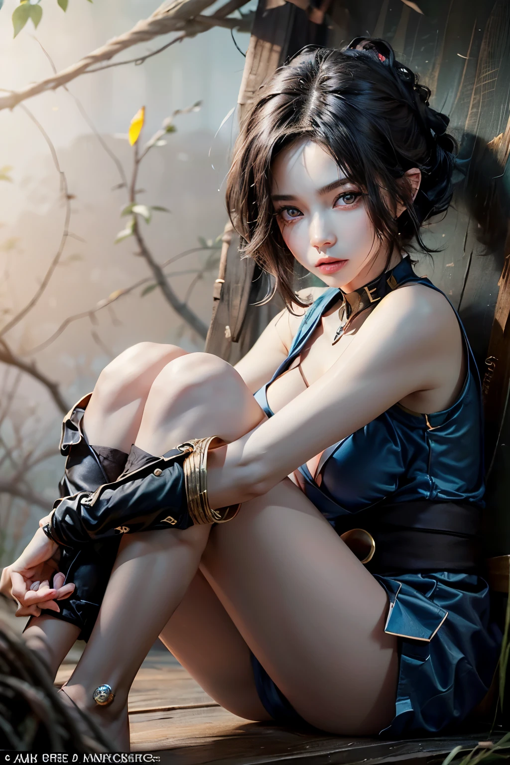 (RAW shooting, Photoreal:1.5, 8k, highest quality, masterpiece, ultra high resolution), perfect dynamic composition:1.2, Fight:1.2, Highly detailed skin and facial textures:1.2, 1girl:1, asian girl:1,Glamourous female ninja with a sharp dagger:1.3, beautiful and aesthetic:1.2, sexy beauty, perfect style, belief, Strong-willed, revenge, Fair skin, very beautiful face, (large breast, Chest gap), (wearing a sexy pupple ninja costume:1.2), (beautiful red eyes, Eyes that feel beautiful eros:1.0), (Too erotic:0.9, Bewitching:0.9), (full body photo:1.2), (perfect limbs:1.2), (perfect fingers:1.2),(ragnarok_ninja:1.2),(black short hair:1.2),(simple background:1),(knees together:2),