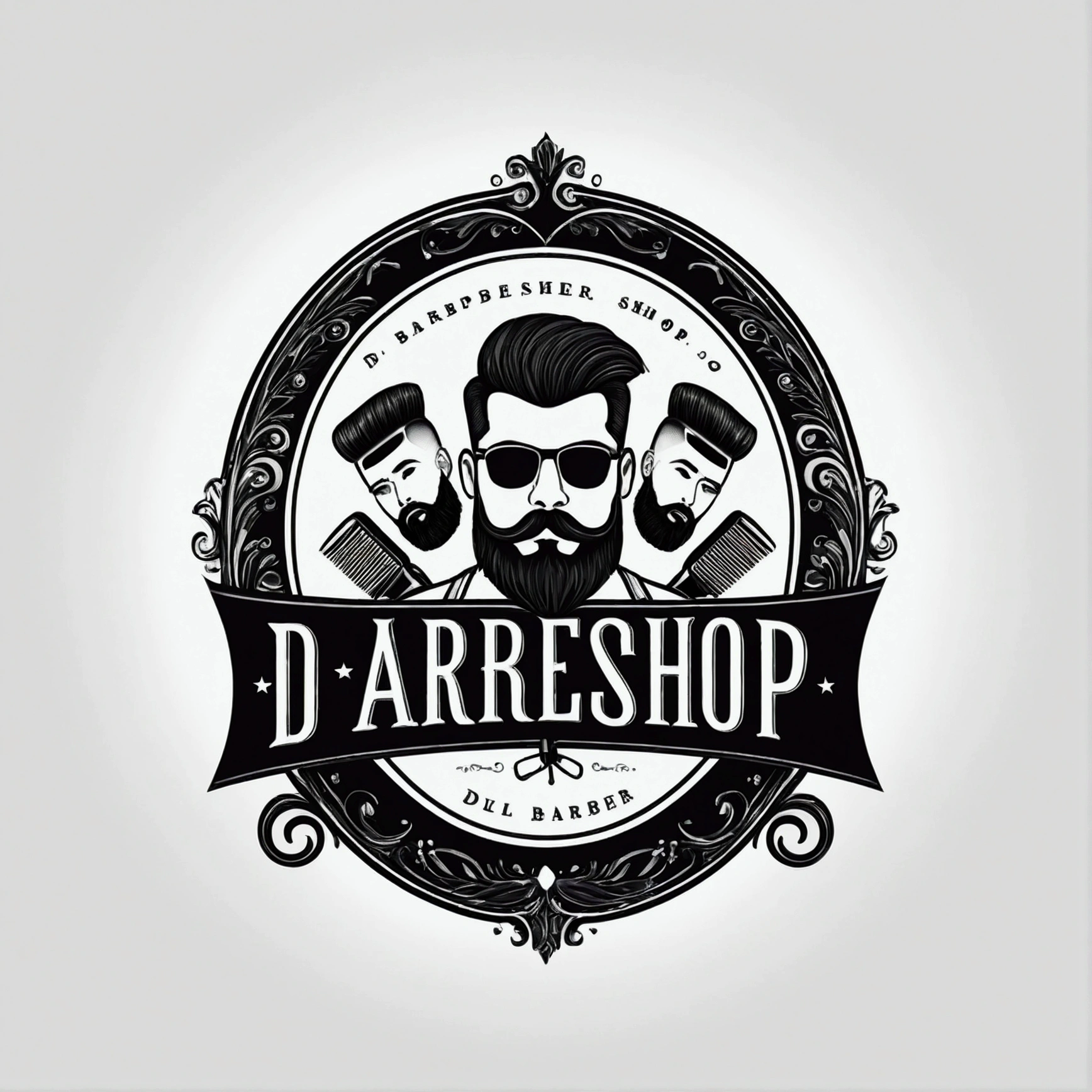 D barbershop logo.N barber shop 
