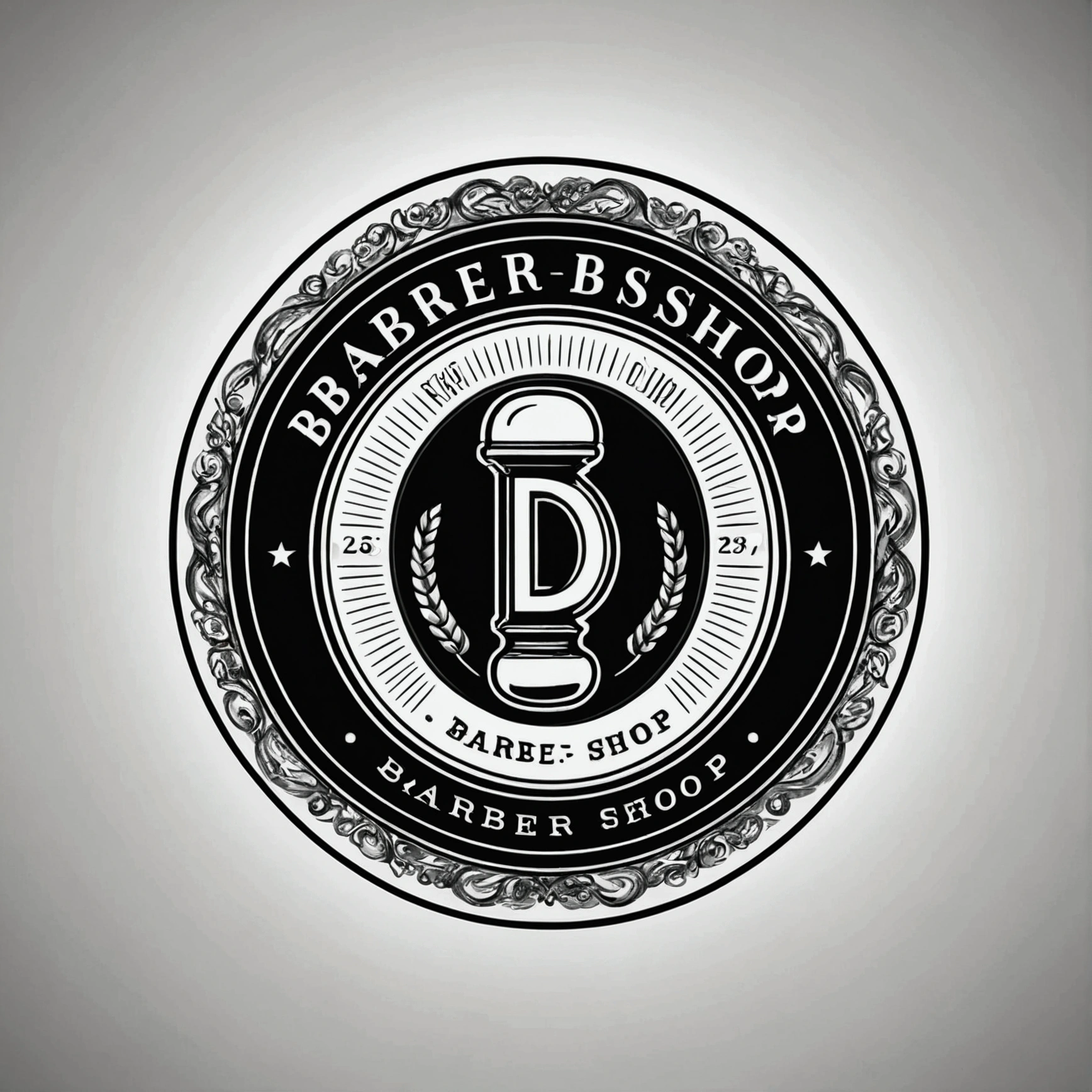 D barbershop logo.N barber shop