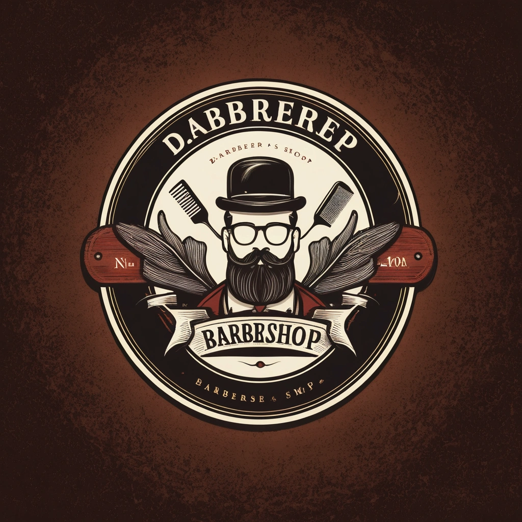 D barbershop logo.N barber shop 
