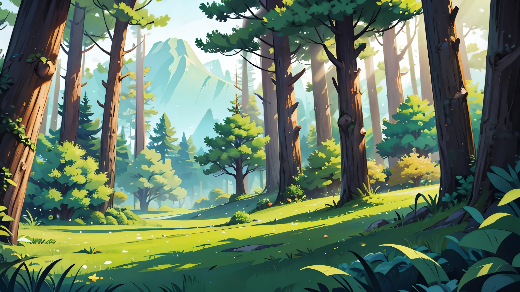 landscape forest lots of trees