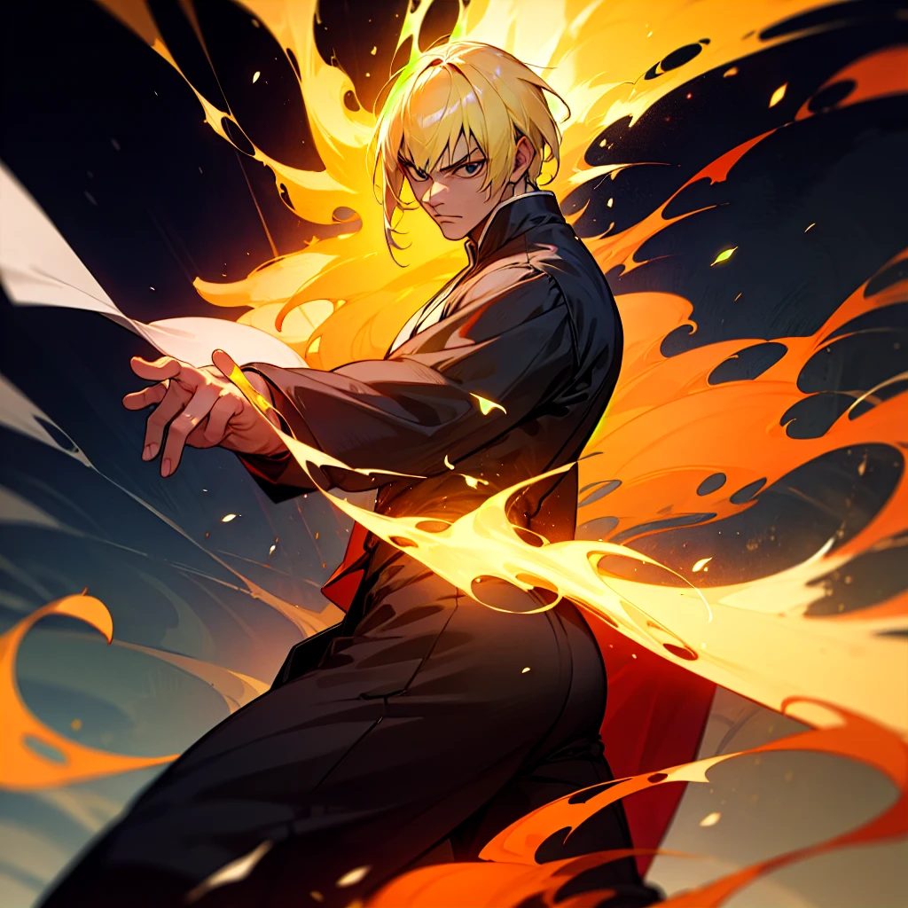 Man with fire fist