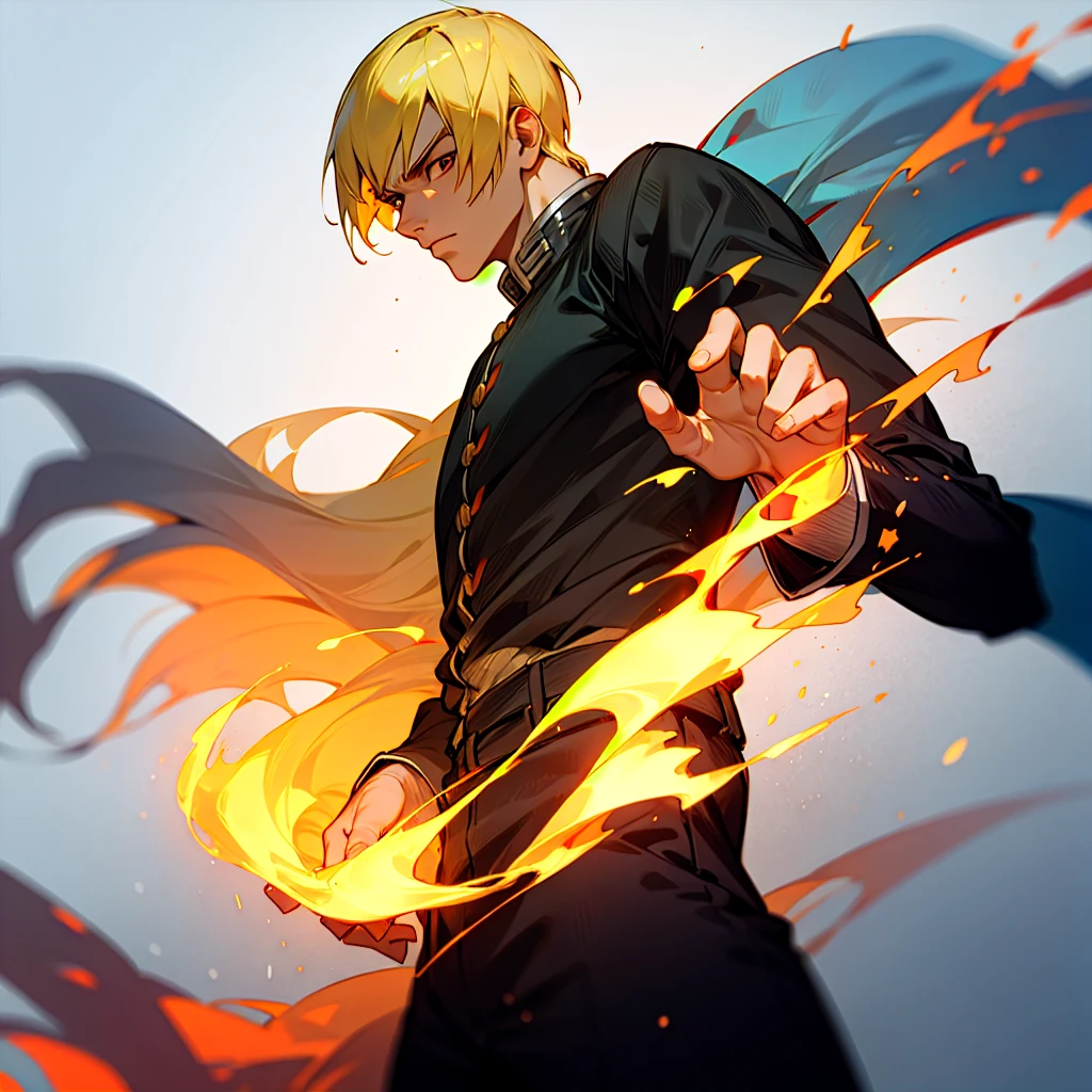 Man with fire fist