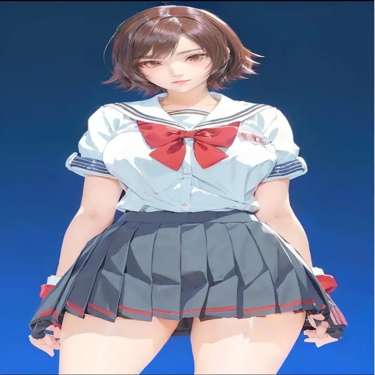 anime girl in a short skirt and a white shirt with a red bow, yandere. tall, anime visual of a cute girl, kantai collection style, yandere, gapmoe yandere, anime visual of a young woman, beautiful anime high school girl, an anime girl, young anime girl, as an anime character, female anime character, sailor uniform