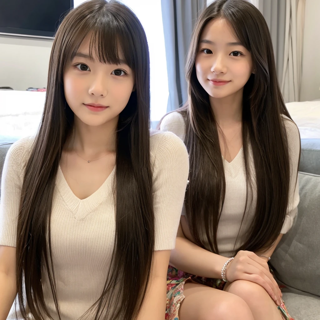 Young girl, sexy, long hair, realistic