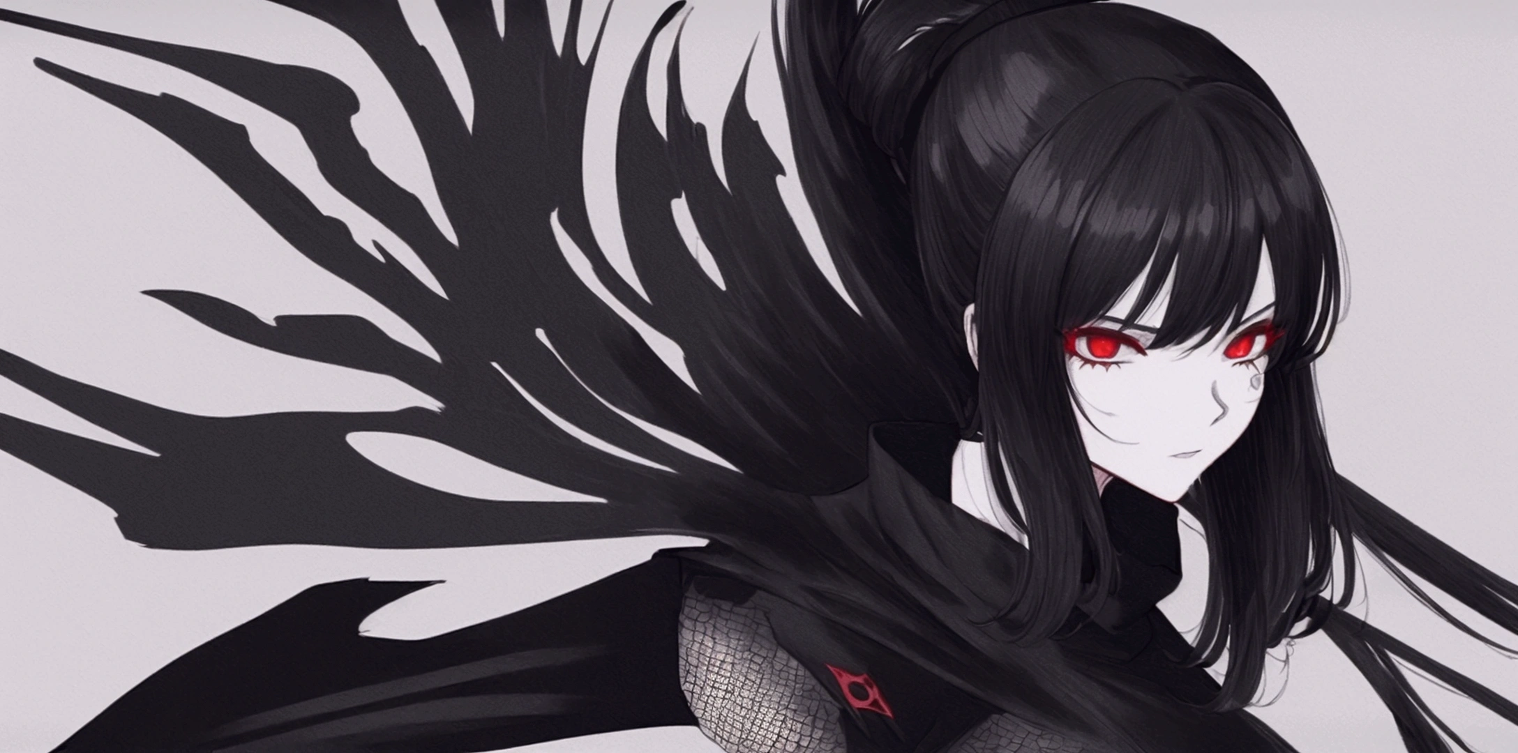 a ninja girl in demon slayer outfit, detailed black cape, heavy detailed clothes, close up, detailed demon slayer background, dark fantasy, (best quality,4k,8k,highres,masterpiece:1.2),ultra-detailed