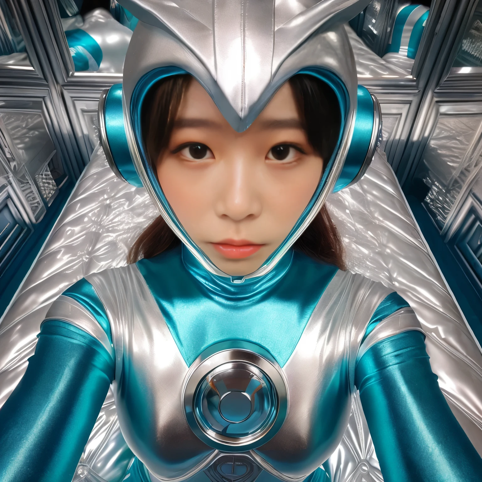 best image quality、Super high resolution、(realism:1.4)、Korean beauty star、The most beautiful KPOP star、horny face、Horny Korean makeup、erotic expression、A body that makes you want to touch it、erotic photos、((Realistic shiny satin fabric texture、High-gloss stretch satin fabric that is smooth and smooth to the touch.、The drape of the curved part of the shiny satin fabric、strong shiny costume、The smooth and beautiful quality and luster of the costumes、A shiny costume made of high-quality satin fabric with high density.、Smooth to the touch oil light liang ultra-class battleship skin coat COS、Super SentaiWomen&HeroineSuit、Texture of costumes that satin fetishists respond to、Thin, glossy stretch satin fabric)),8K photo quality