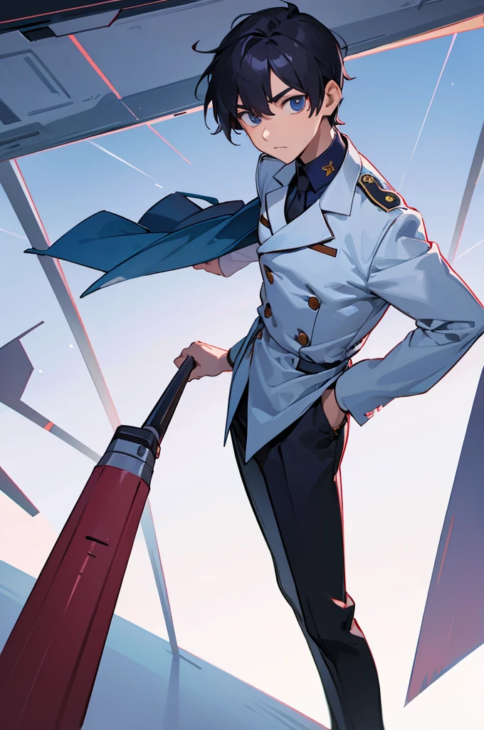 male uniform Low angle shot looking at the camera