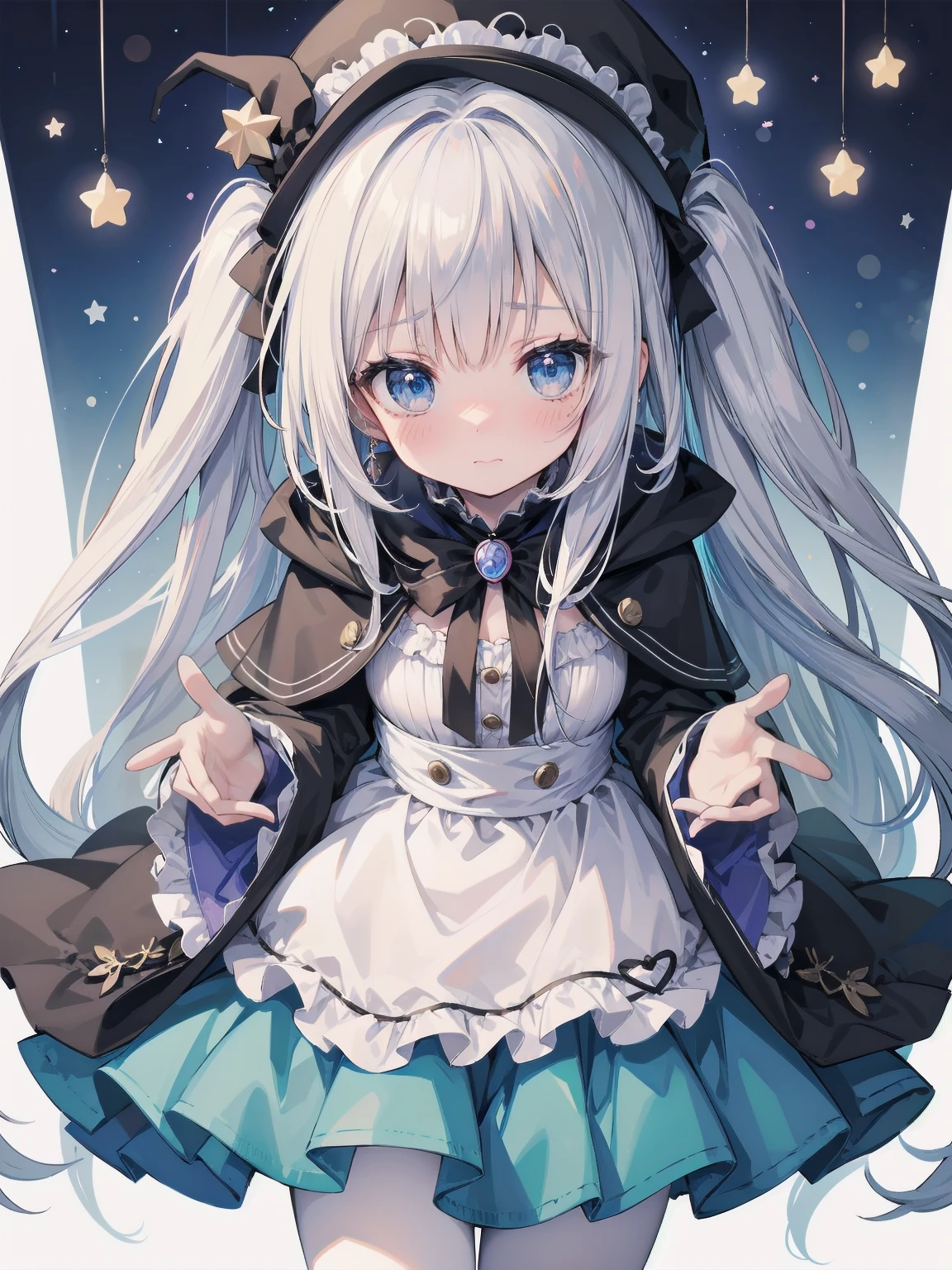 🎶, (🧙♀️), ✡, ✨(black hat), , Alice in Wonderland, Alone, very beautiful, cute, adorable, embarrassed, alone, blue eyes, white skin、look at viewer、looking up,kawaiitech, pastel colors, kawaii, cute colors,Alice in Wonderland, alone, very beautiful, cute, adorable, embarrassed, alone, blue eyes, white skin,skirtlift