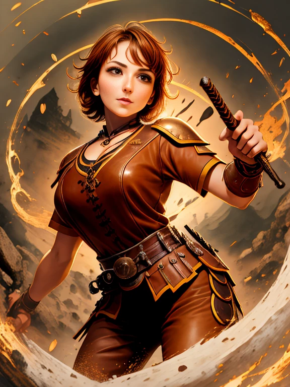 (((Hyper Real)))、(Amazonian female warrior)、
Beautiful woman　high resolution　High resolution　Realistic　Long Hair　Redhead Mature、Adult female、((Big big boobs))　Fine skin、超High resolution、Realistic、Plump figure、((青年のBeautiful woman))、Beautiful expression 、Fine green eyes、Red hair、2５Amazonian female warrior、Big cleavage、Big Ass、Bright red lips、(Simple clothes)and(Wearing simple armor)、(I have a weapon)、