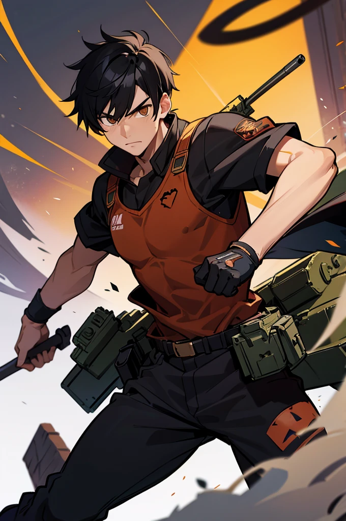 Tiger tank soldier male Black Hair