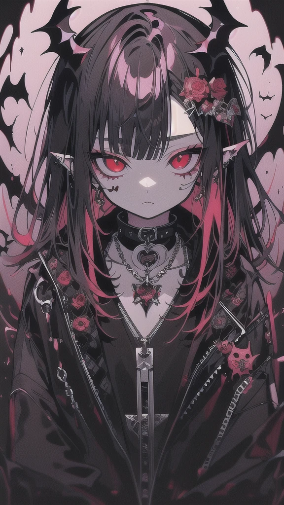 anime, A woman with red eyes and a gothic appearance, best anime 4k konachan wallpaper, demon anime girl, gothic maiden anime girl, anime style 4 k, 4k anime wallpaper, badass anime 8 k, 4K Manga Wallpapers, anime art wallpaper 8 k, anime art wallpaper 4 k, anime art wallpaper 4k, With eyes that glow red