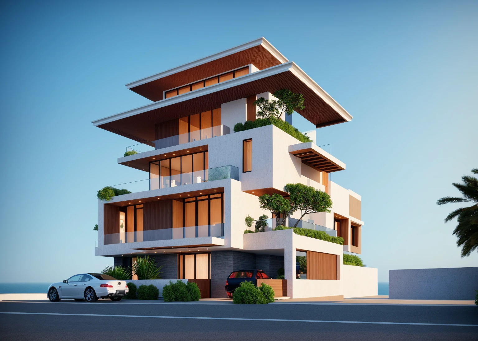 PLATEFORME KTHOUSE, Beaucoup de belles fleurs rouges le long de la route:1.3, Romantique, 1 maison de style néoclassique, La maison de ville est faite de murs blancs, Belle lumière, journée de beauté, ensoleillé, Beaucoup de bougainvilliers rouges le long de la route, belle sensation de jeunesse, soleil à midi, Très belles ombres,