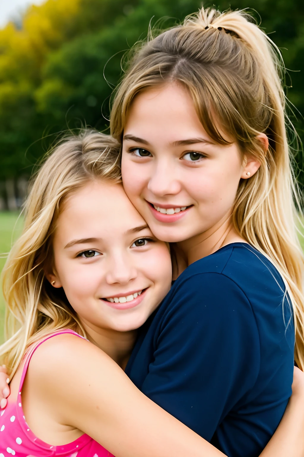 ((Best Quality)), generate an image to paint based on the movie intensely 1. Of the girl, Riley with her parents playing or hugging. ANIMATED DRAWING. the girl is blonde