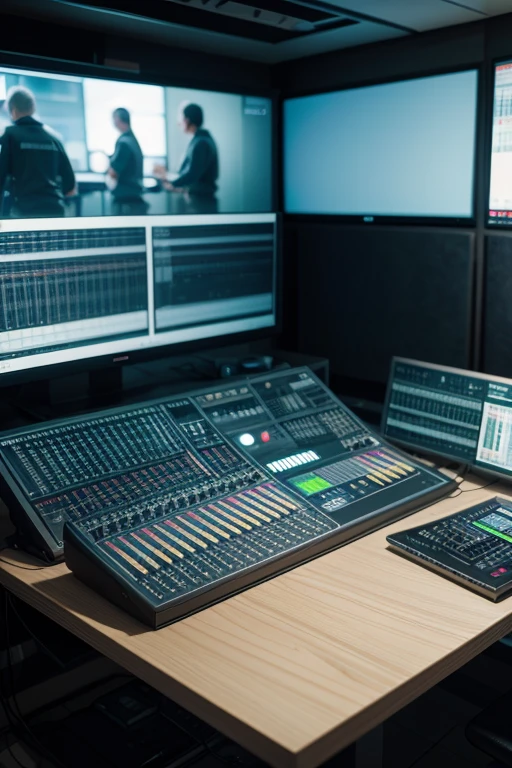 blurred image of a 16:9 recording studio, blurry, UHD, UHD