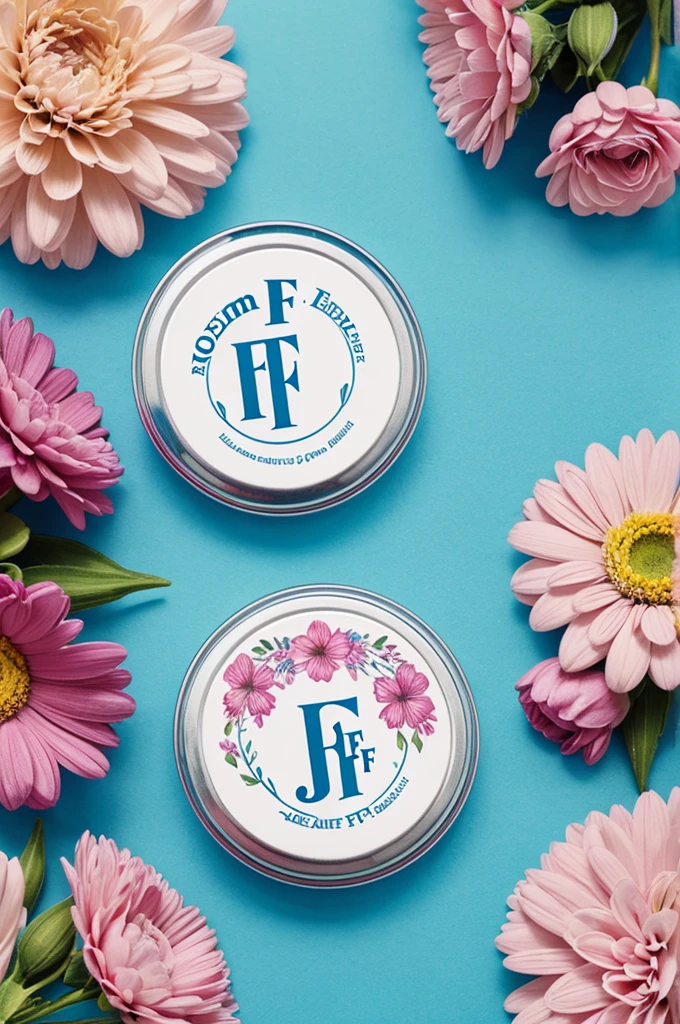 Deodorant logo with the letter f with flowers