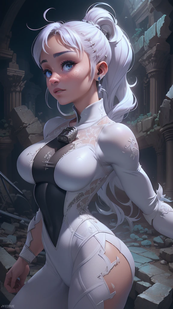 (The best quality,A high resolution,Ultra - detailed,actual),Ariana Grande, ( beautiful in gym:1.4) , (BodySuit white látex :1.4), (fitness clothing:1.4) , fashion, Model, epic fantasy art style hd, 4K fantasy art, epic fantasy digital art style, epic fantasy art style, Fantasy Woman, epic fantasy art portrait, Epic fantasy style, hyperrealistic fantasy art, hd fantasy art, epic fantasy character art, epic fantasy art, in style of dark fantasy art, epic fantasy digital art, (valet gym :1.4),( cowboy pose), ,(Dungeon ruins background in ruined gym :1.4 ), (perfect anatomy :1.4),( face detailed :1.4),( Ariana Grande :1.4)