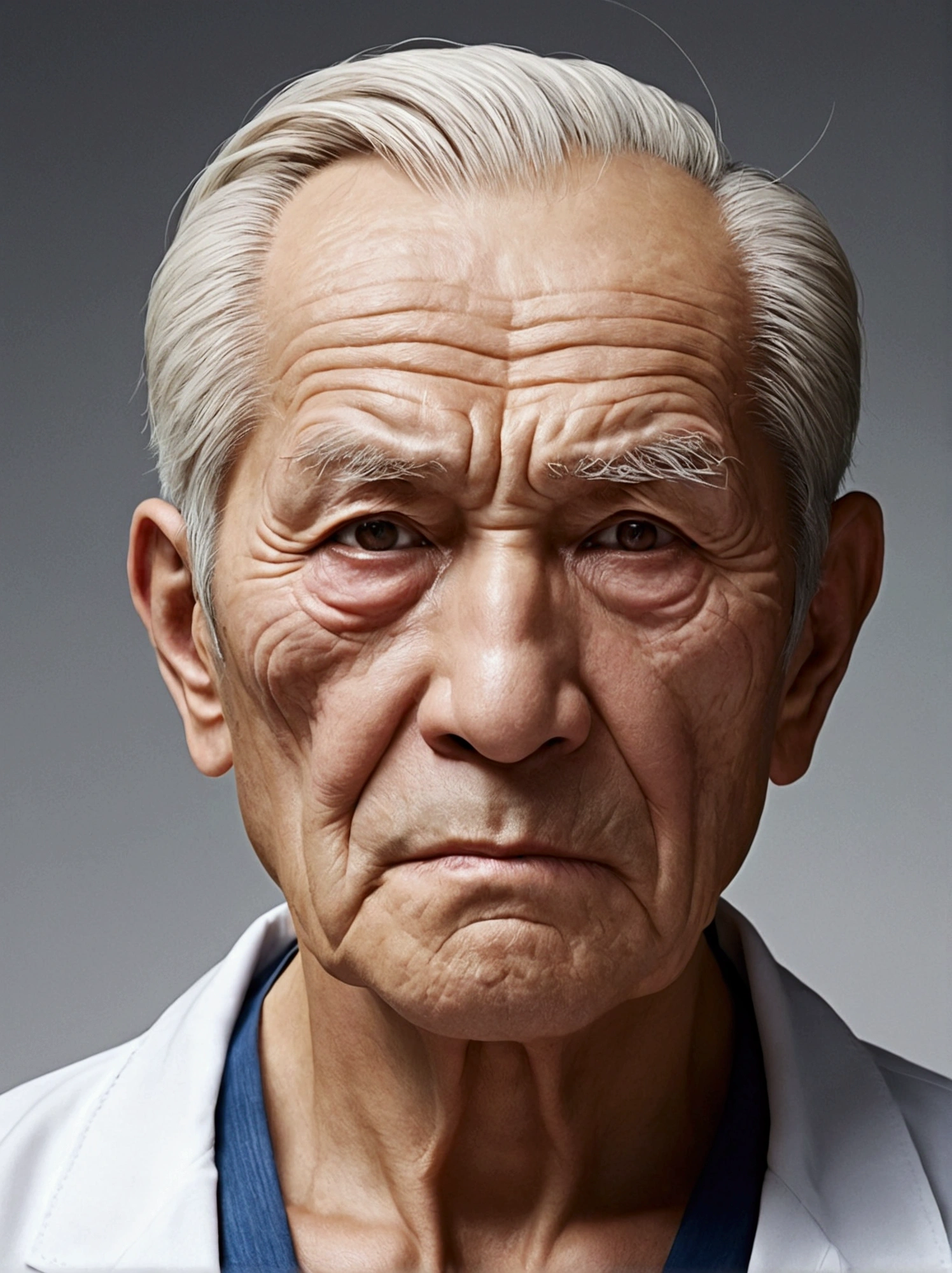Whiteを着る、Do not expose skin、Realistic、Elderly men、Doctor、White、Realistic、One person、Muscular、Gatai good、Frown、High-nosed、Macho