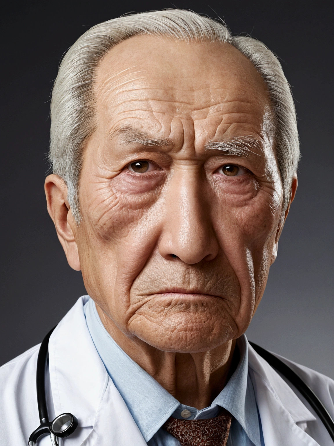 Whiteを着る、Do not expose skin、Realistic、Elderly men、Doctor、White、Realistic、One person、Muscular、Gatai good、Frown、High-nosed、Macho