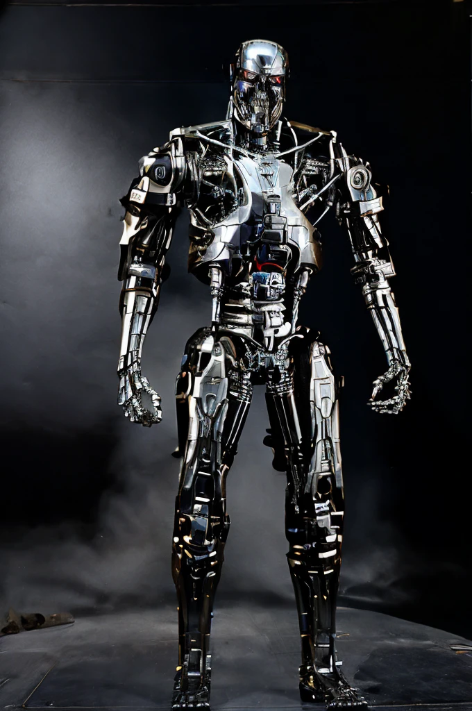 Mideval terminator, wearing a knight's armor