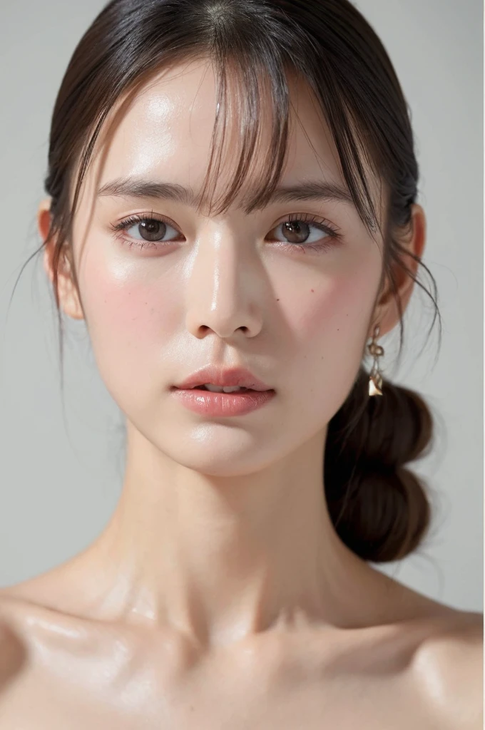 ((Highest quality, 8k, masterpiece :1.3)), One girl, Beautiful woman with slim abdominal muscles :1.3, (Random Hairstyles, Huge breasts :1.2), Bath towel wrapped around upper body :1.2,  Highly detailed face, Fine grain, double eyelid、Japanese women
