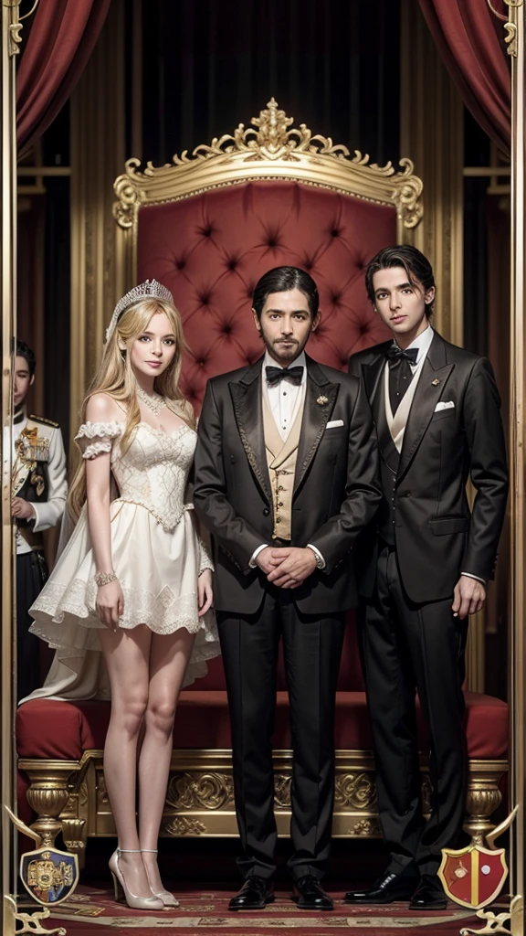 A photo with the prince king and queen from the deck of Spanish cards