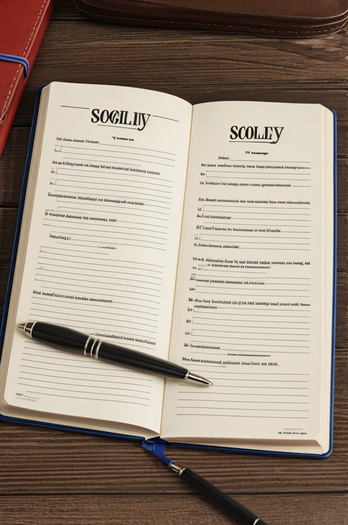 Notebook labeled with the word "sociology". That has an artistic and feminine appearance