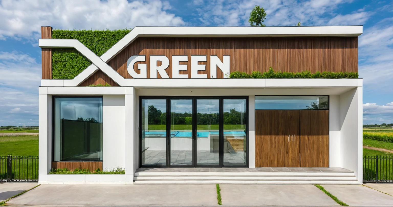 Masterpiece, high quality, best quality, authentic, super detail, outdoors, house style modern,bietthuhn, white wall, glass windows, gate road,pavement, grass, trees,blue sky, cloud, (day:1.1), realistic lighting