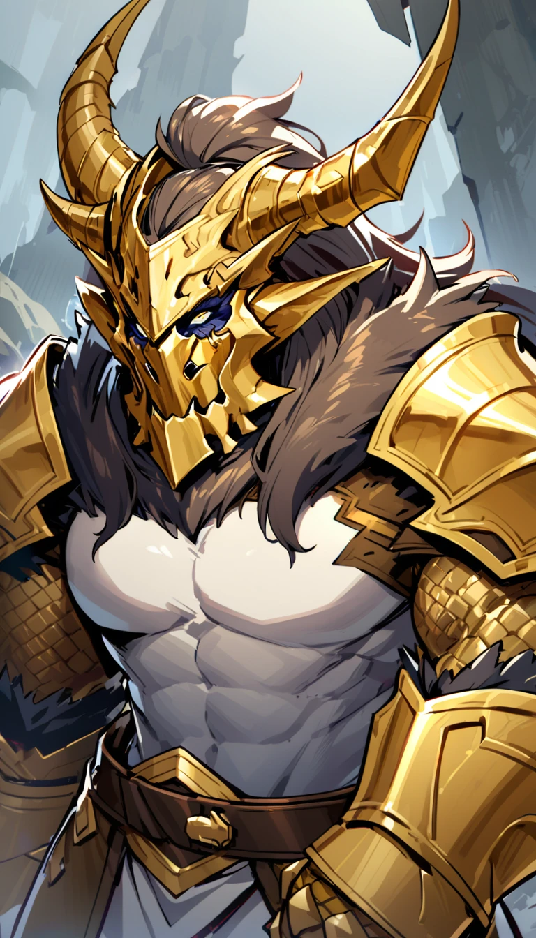 A golden dragonborn barbarian