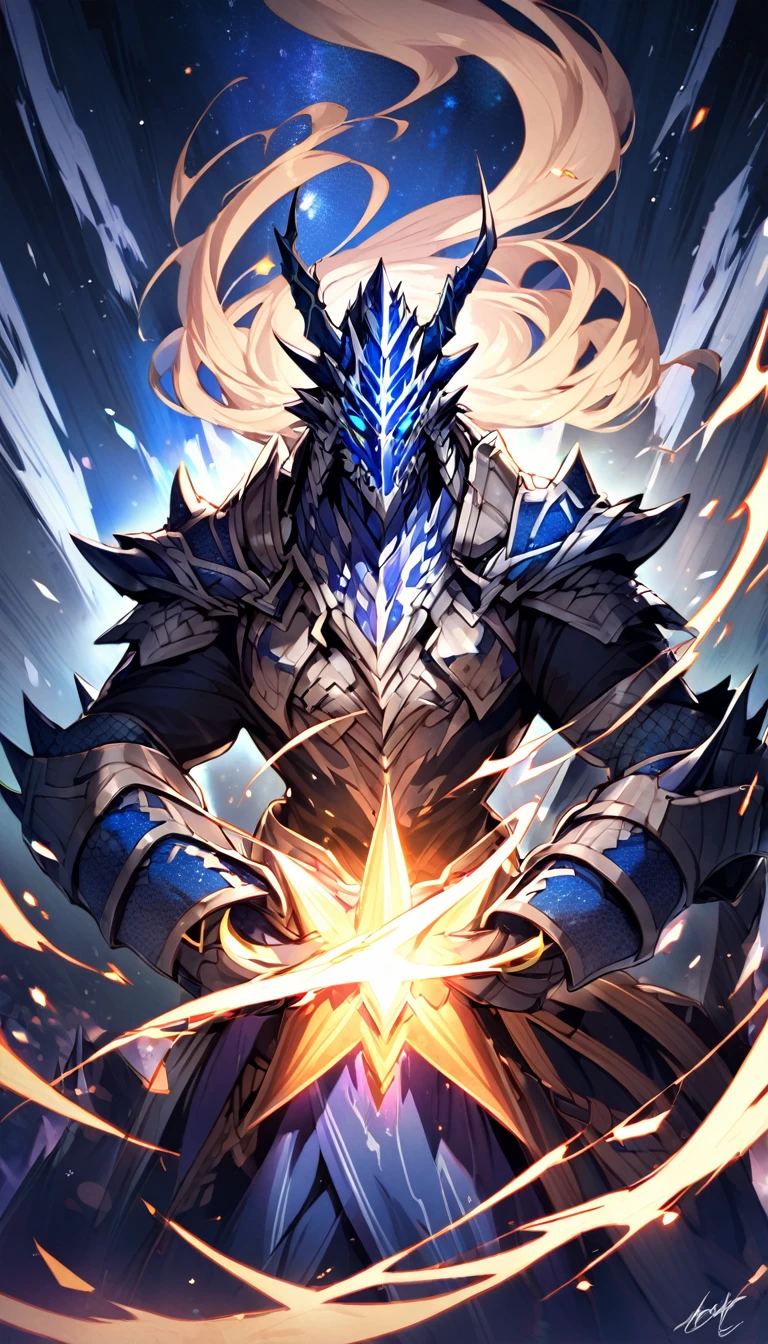 A diamond dragonborn with powerful magic