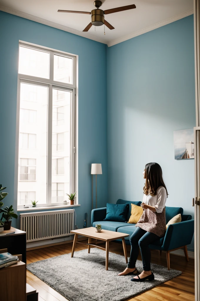 Woman in her apartment