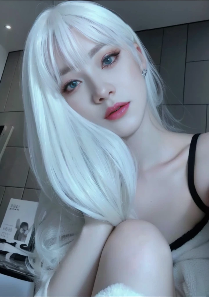 8K high quality，1 woman，White hair：1.5