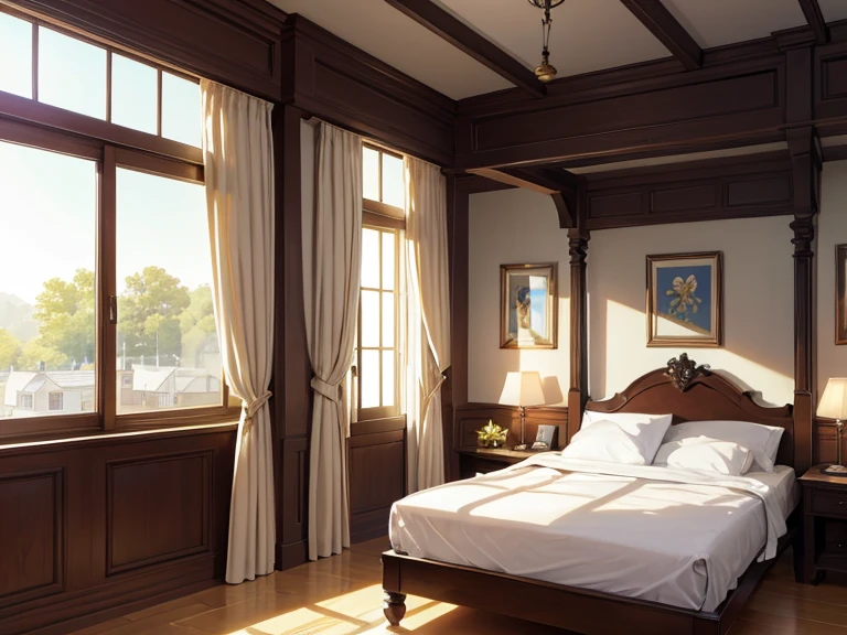 inn　indoor　Fantasy Style　Single Bed　closet　desk　window　noon　middle ages　quality