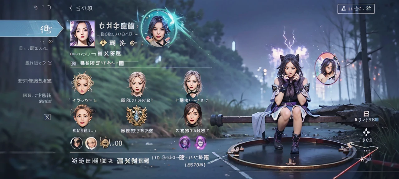 Masterpiece, best quality, detail, depth of field, ultra-realistic, realistic face and eyes, realistic skin texture, cinematic lighting, eyes to see the audience. 1 girl, solo, (frown, closed mouth), keqing_\(genshin_impact\), purple_eyes, purple hair, double tail, sharp eyes, serious face, gloves, black stockings, outdoor, purple lightning, fileg, lightning glowing sword, purple lightning, upper body