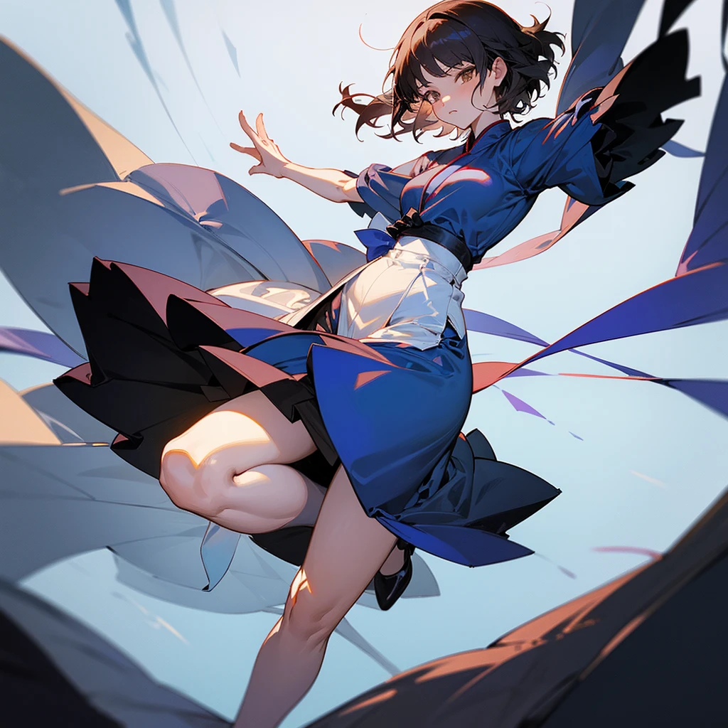 High resolution, masterpiece quality, good eyes, good hand, good body, good texture, 1girl, solo, mikoto urabe, mikoto urabe from mysterious girlfriend, full body, random pose, white thick skin