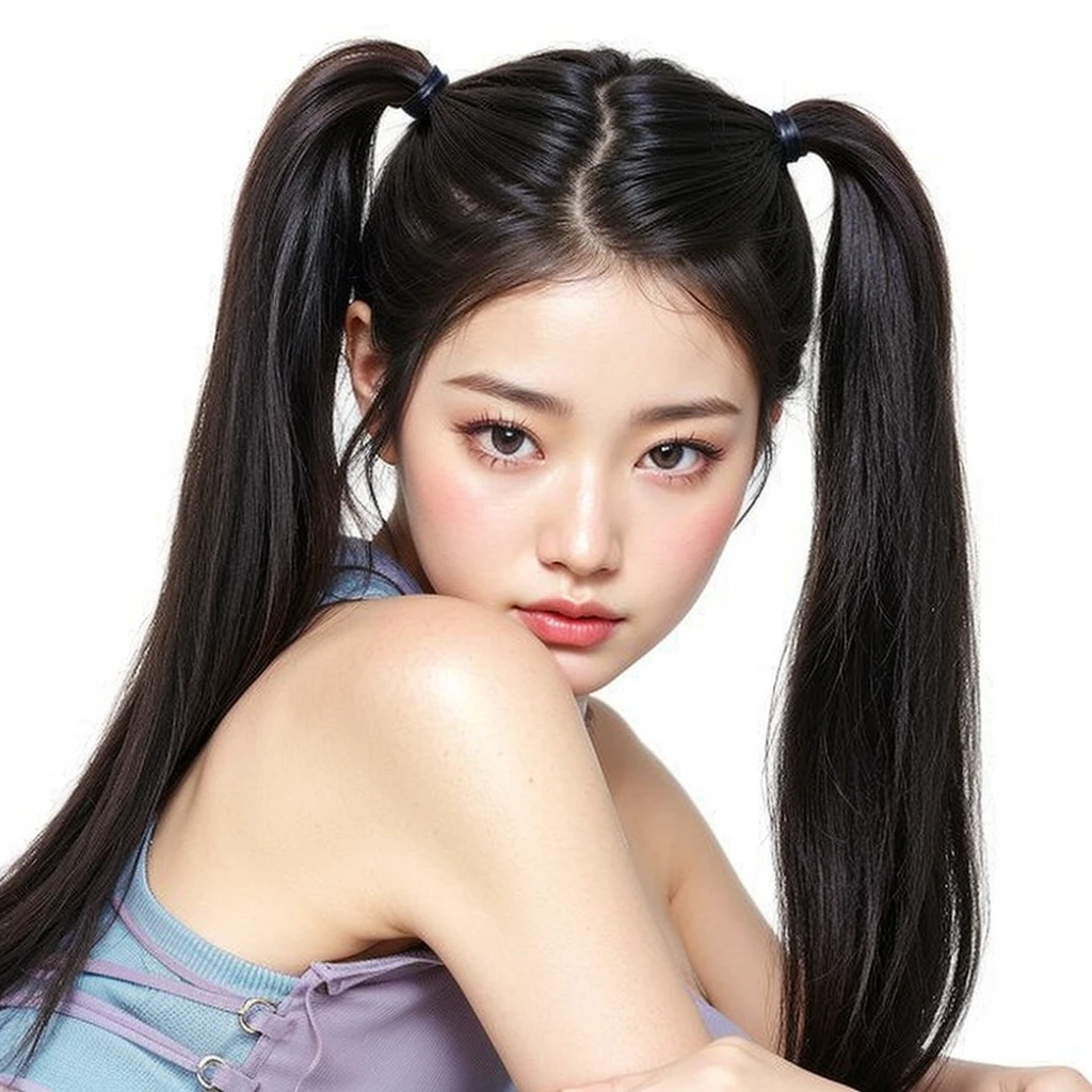 a closeup of a woman with long hair and white dress, pale korean adorable face, Young adorable korean face, Jaeyeon Nam, Jennie rosa negra, Jinyoung Shin, korean face features, South Korean popular makeup, korean girl, beautiful south korean woman, cute korean actress, Beautiful young Korean woman, Beautiful young Korean woman, popular korean makeup, heonhwa choe