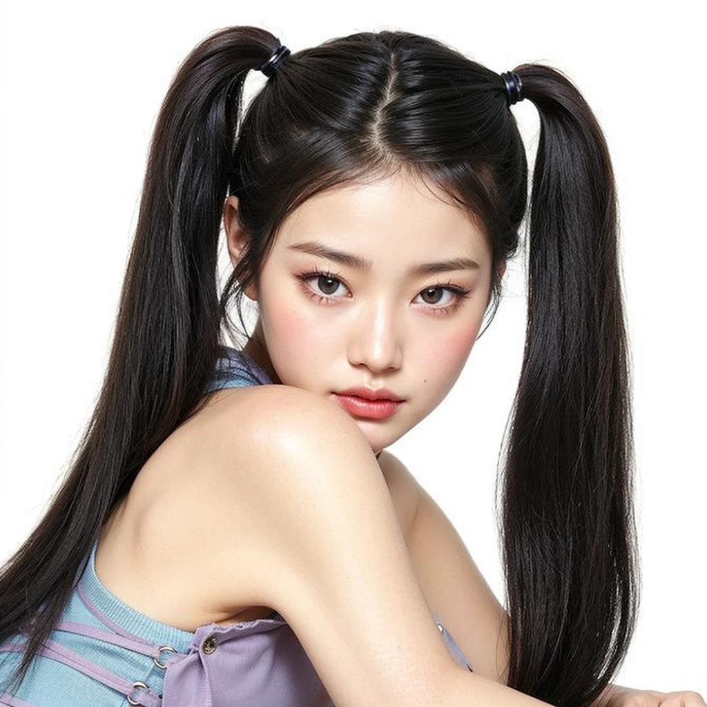 a closeup of a woman with long hair and white dress, pale korean adorable face, Young adorable korean face, Jaeyeon Nam, Jennie rosa negra, Jinyoung Shin, korean face features, South Korean popular makeup, korean girl, beautiful south korean woman, cute korean actress, Beautiful young Korean woman, Beautiful young Korean woman, popular korean makeup, heonhwa choe