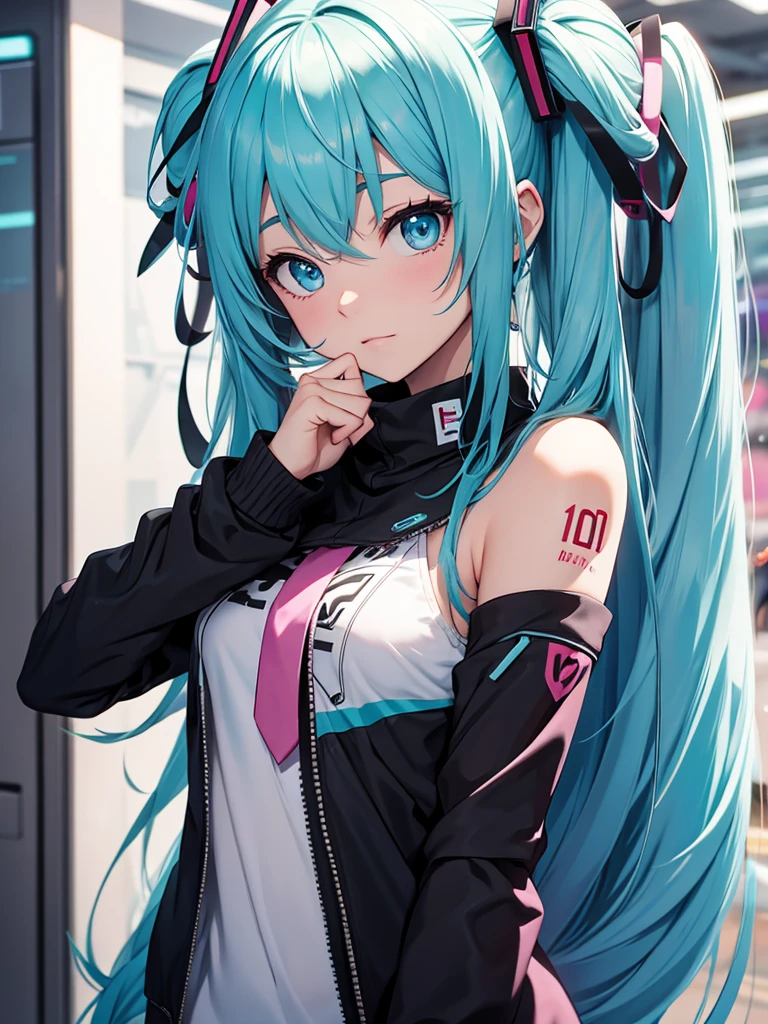hatsune miku, kula diamond,pink eye pullila, striking eyes ,more age appearance