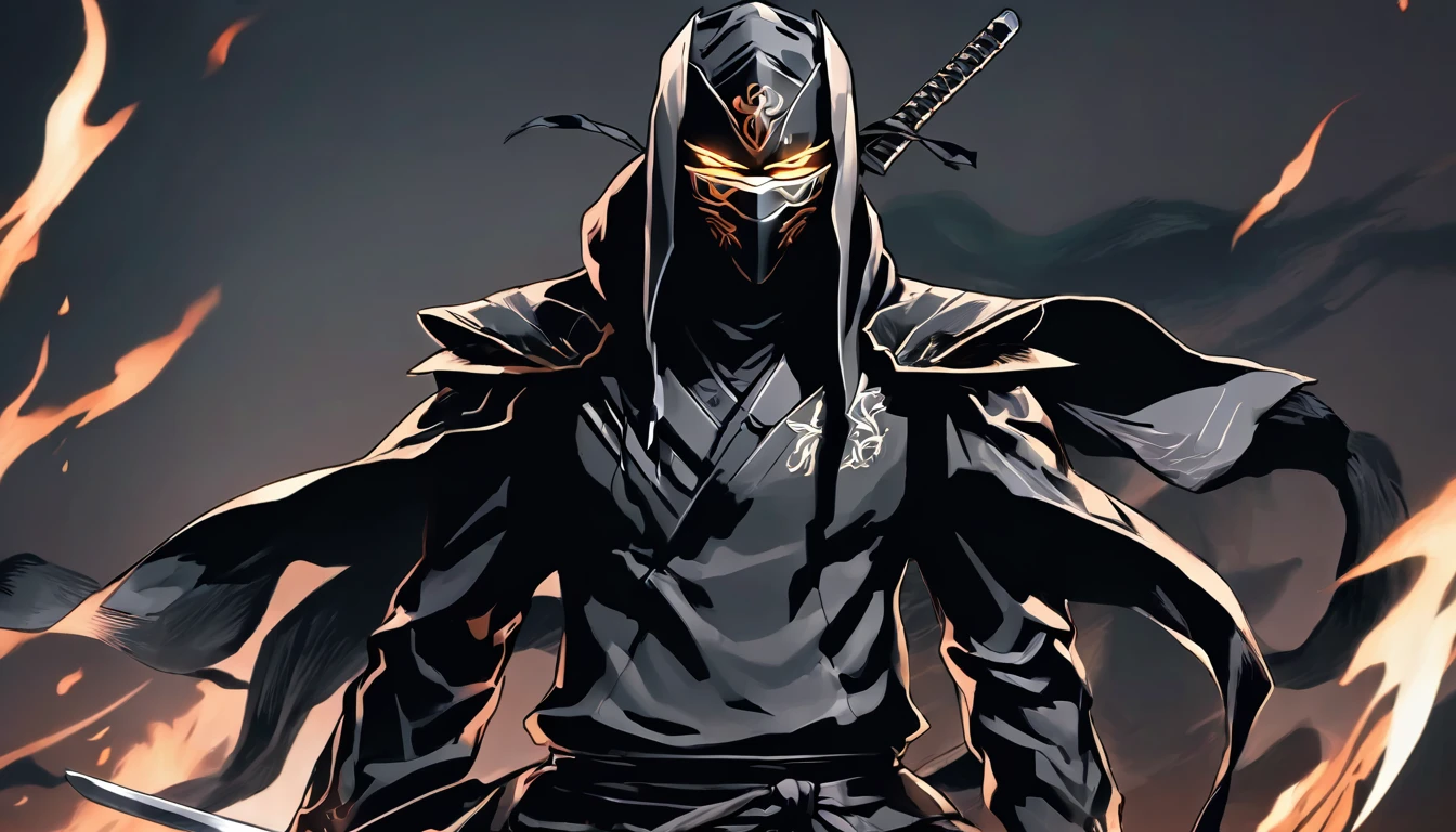 ninja , cape,close up, black heavy detailed clothes, single person, weapon, art, dark and malevolent, weapon, armor, powerful and intimidating, (masterpiece, best quality, ultra-detailed, best shadow), (detailed background, dark fantasy) , armor, high detailed background, girl in demon slayer art, demon slayer art style, epic anime art, God death
